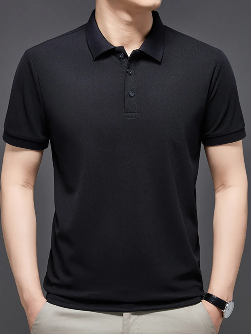 Men's Plus Size Button Detail Short Sleeve Polo