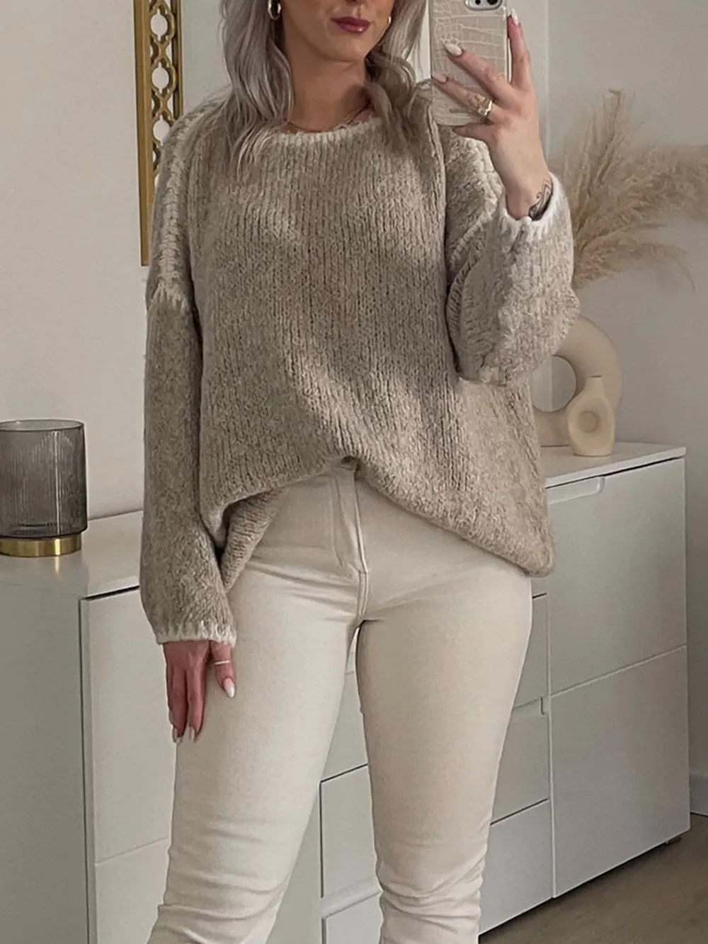 Contrast Trim Oversized Sweater, image 13