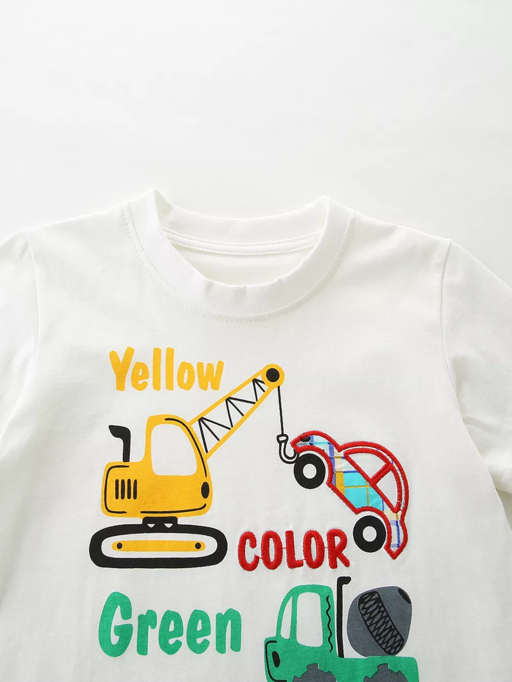 Children's Construction Vehicle Print Tee and Shorts Set, image 3
