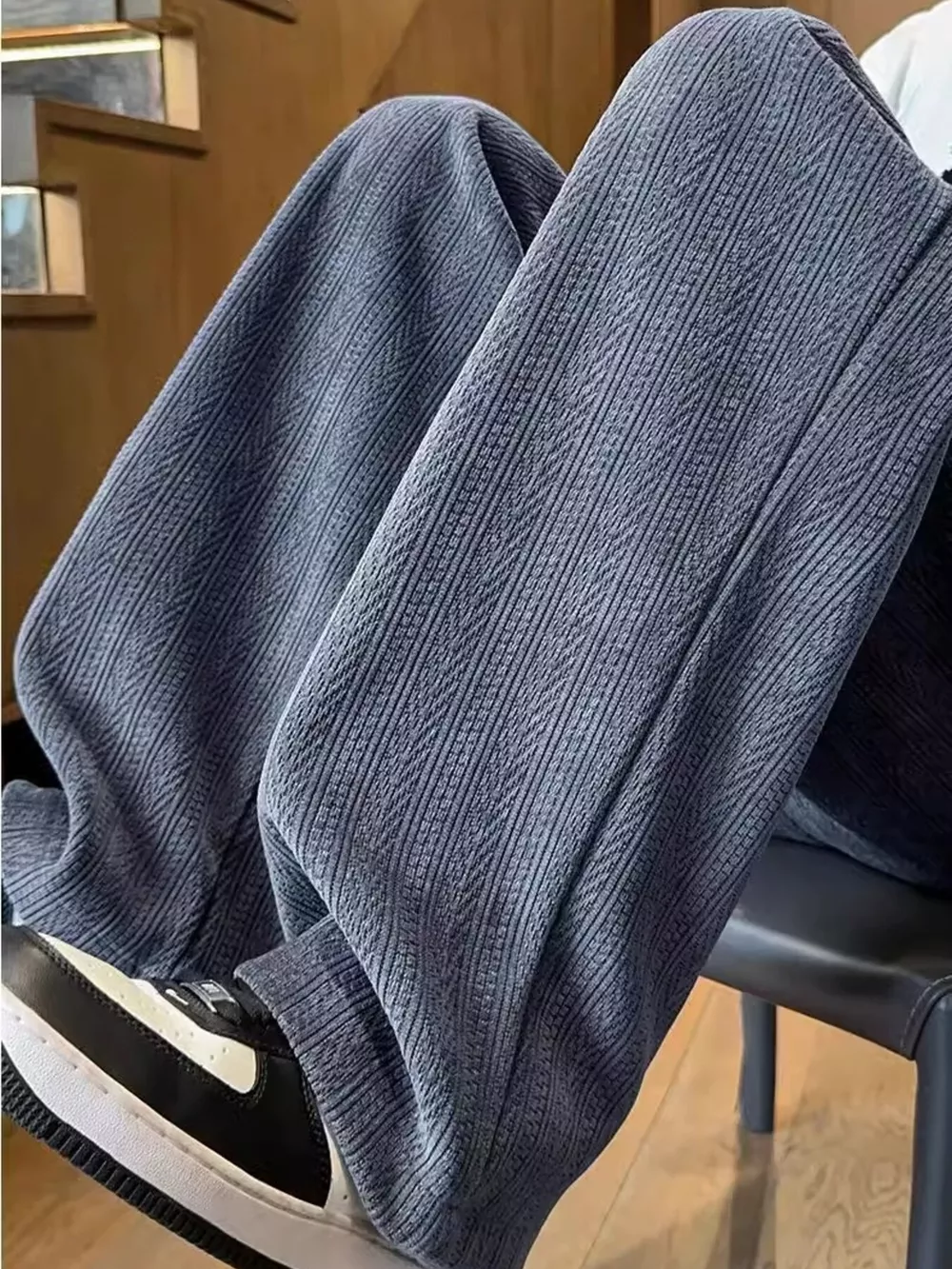 Men's Plus Size Texture Wide Leg Pants, image 4