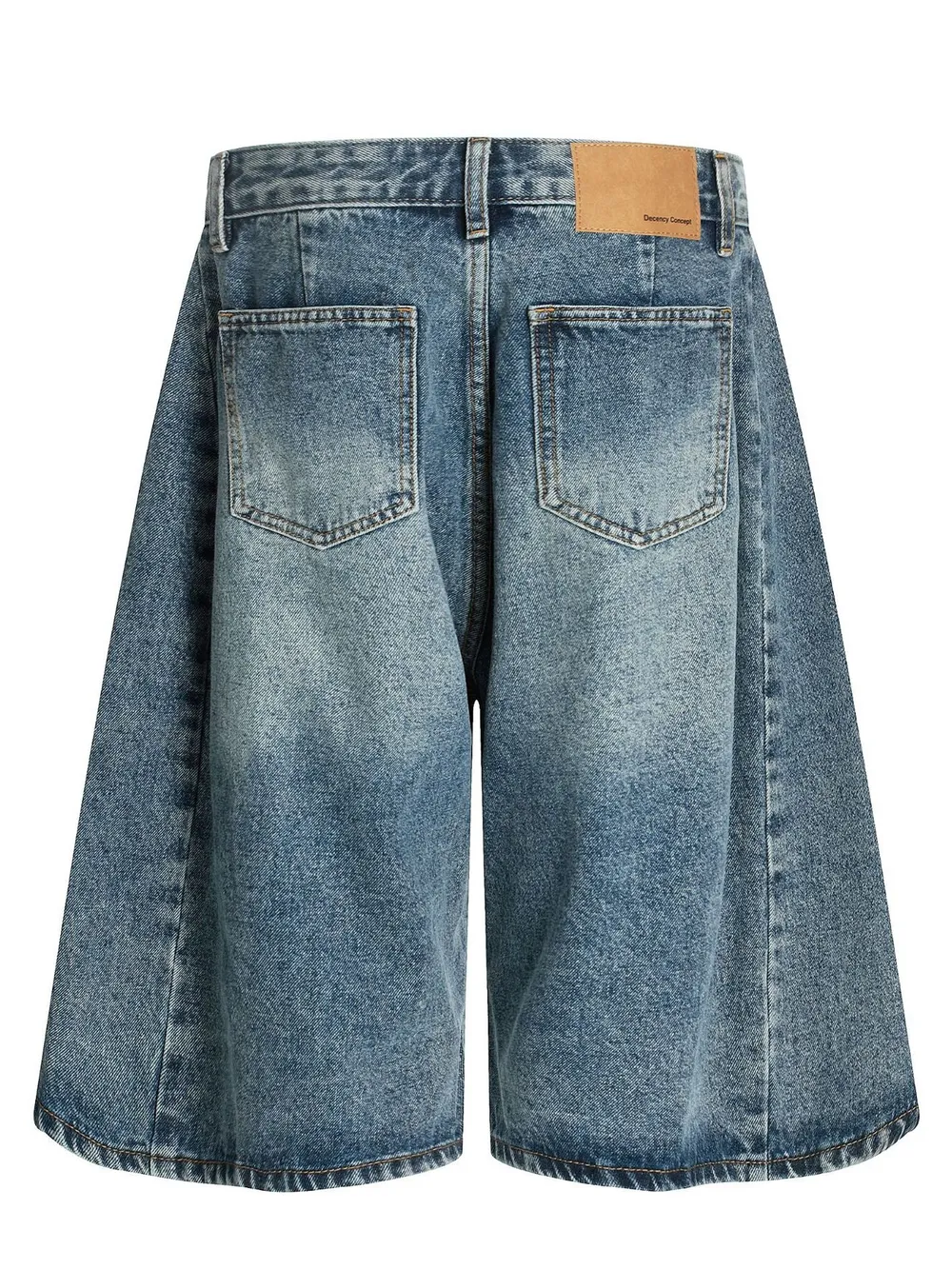Men's Washed Wide-Leg Denim Shorts, image 3