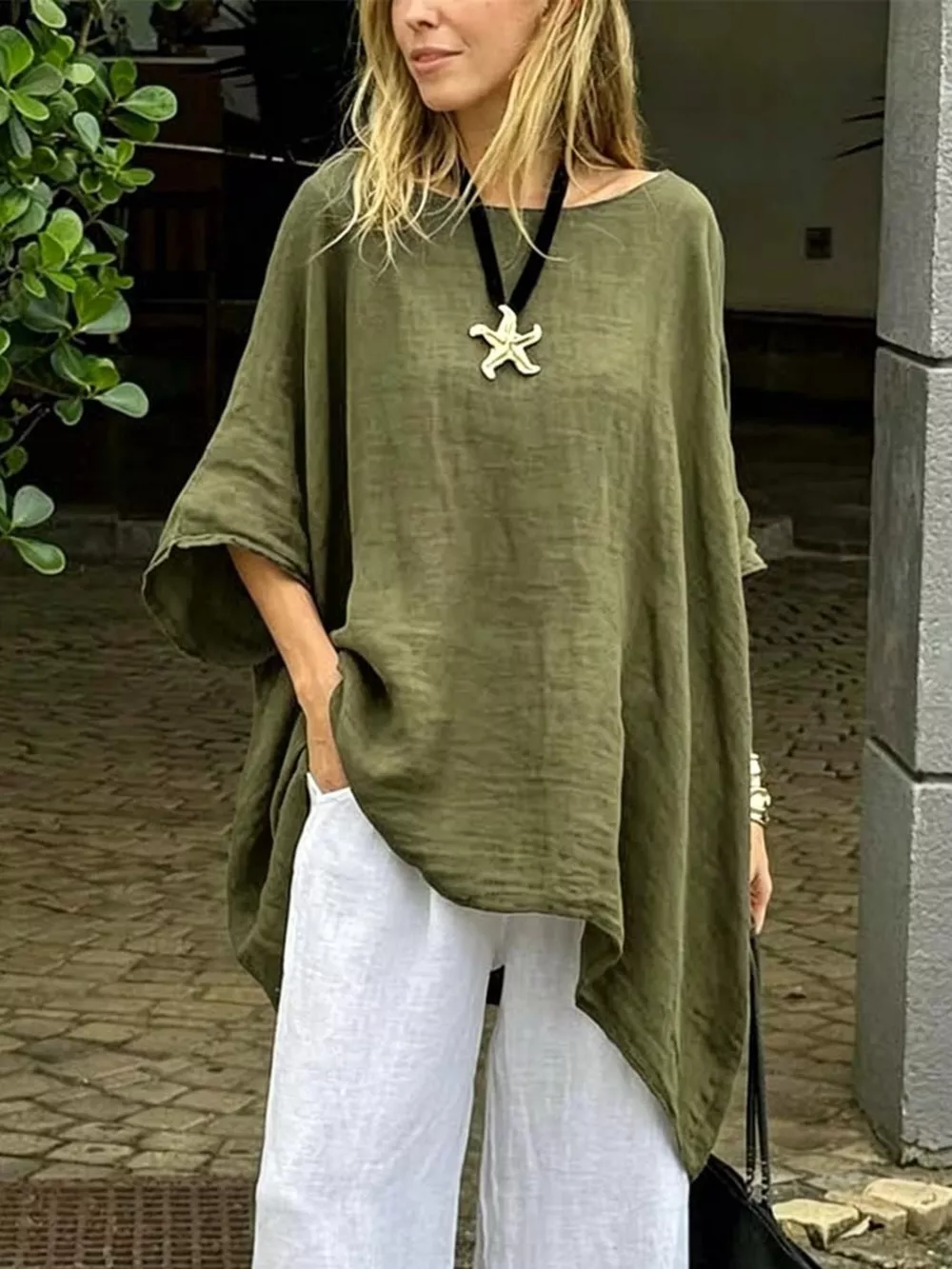 Full Size Loose Fit Asymmetrical Hem Top Plus Size, image 4