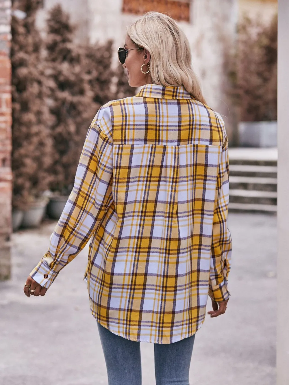 Plaid Button-Down Long Sleeve Shirt, image 34