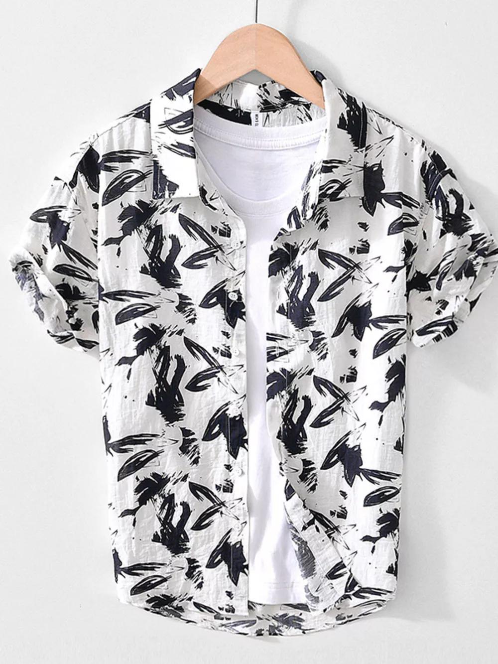 Men's Plus Size Printed Short Sleeve Casual Shirt, image 3