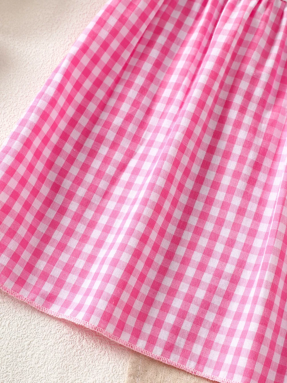 Children's Floral Applique Gingham Cami Top & Shorts Set, image 6