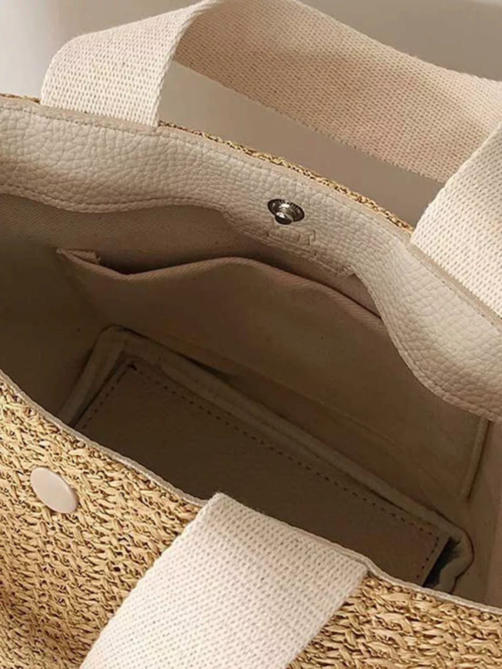 Woven Straw Tote Bag, image 7