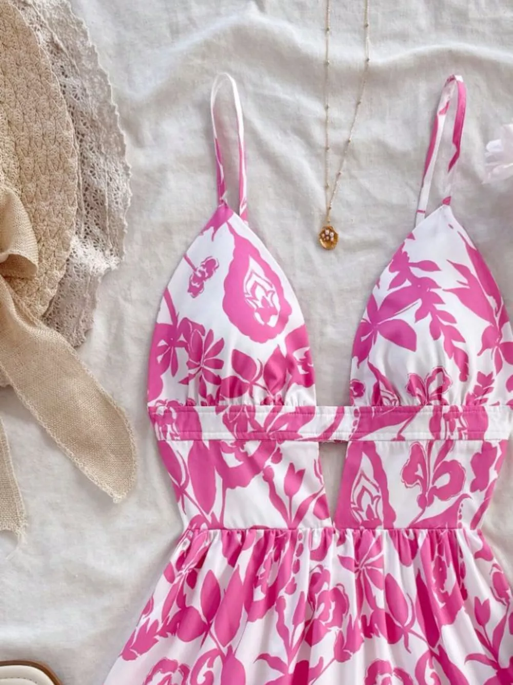 Floral Print Cutout Mini Dress, image 2