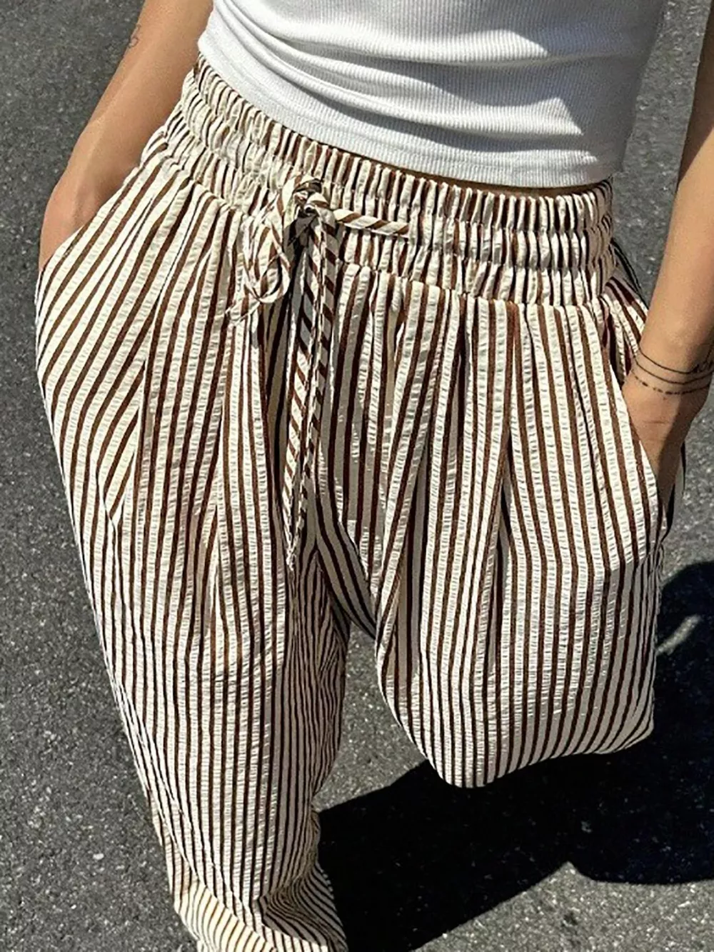 Striped Wide Leg Pants, image 8