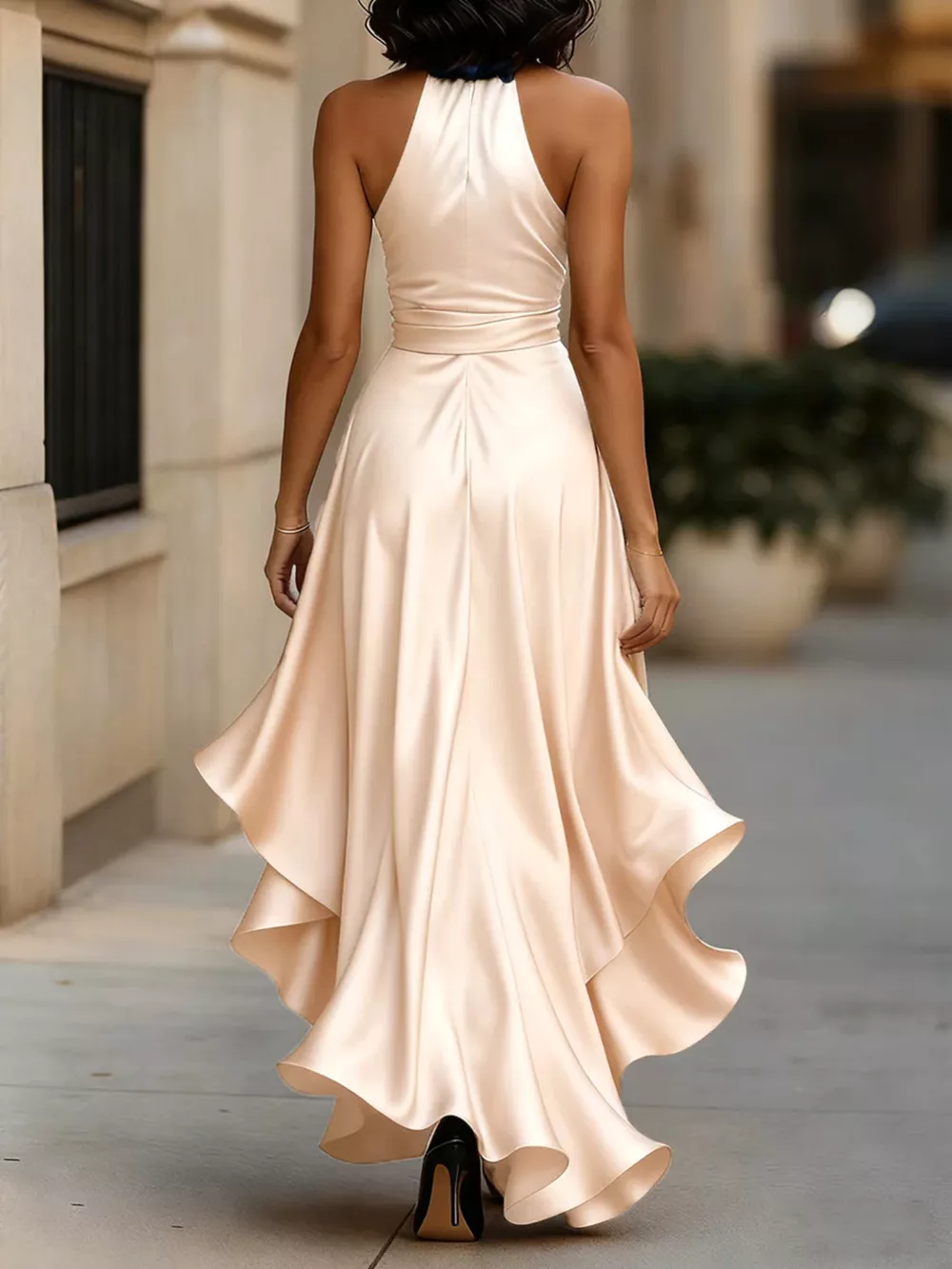 Ruffled Halter Neck Maxi Dress, image 8