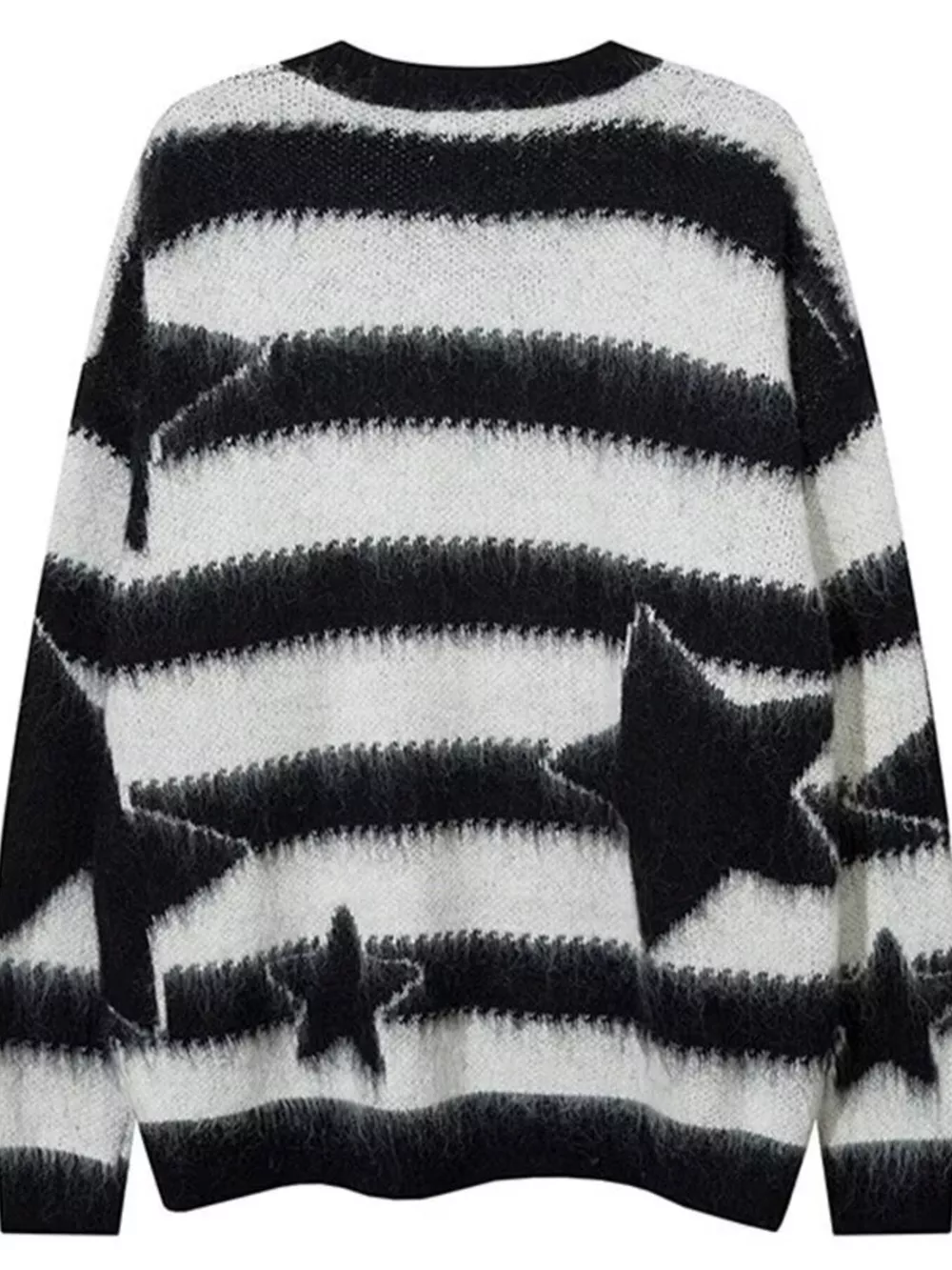 Men's Star Pattern Striped Knit Sweater, image 4