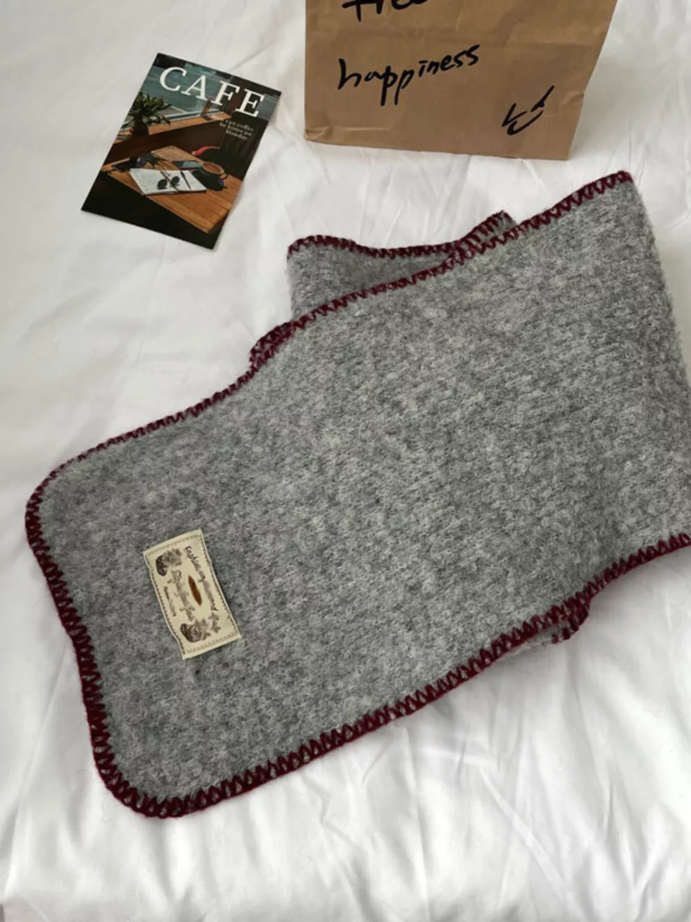 Contrast Trim Plush Winter Scarf, image 7