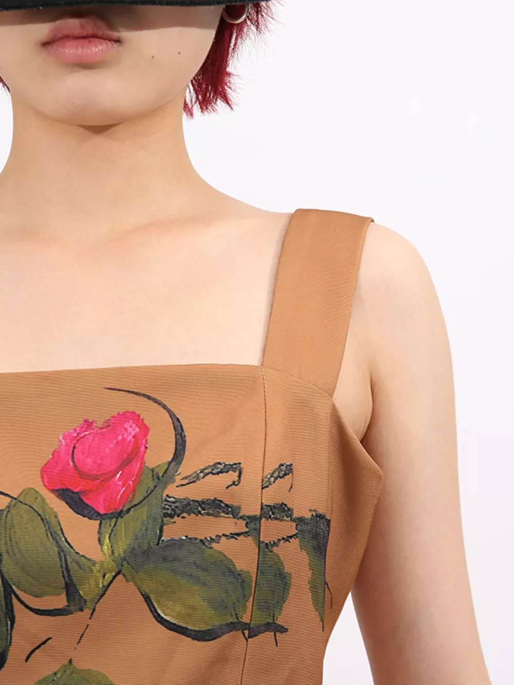 Floral Print Square Neck Midi Dress, image 4
