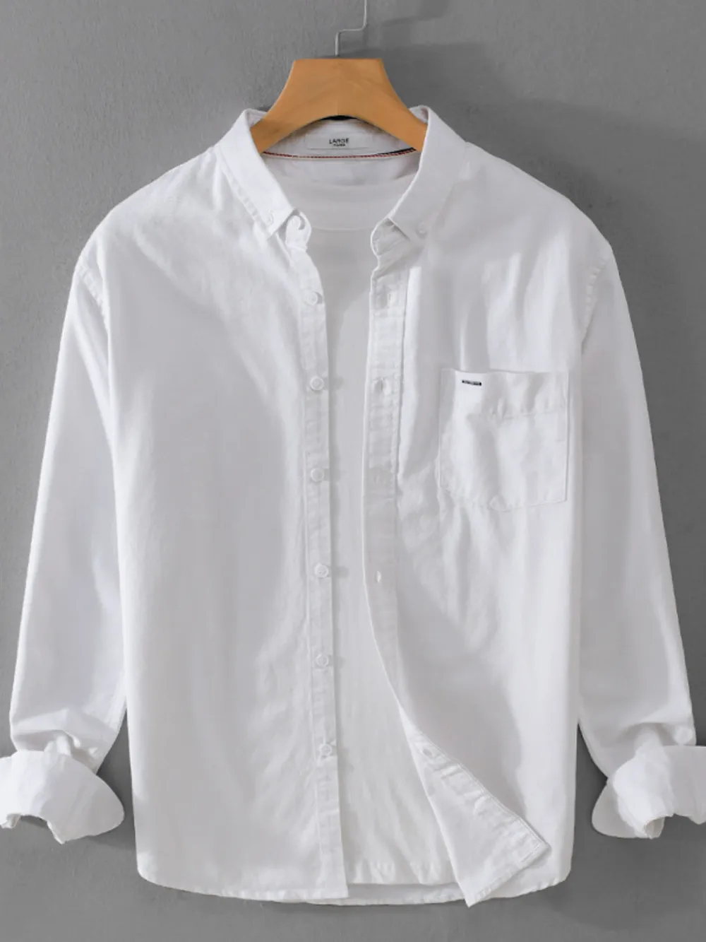 Men's Plus Size Button Up Long Sleeve Shirt, image 3