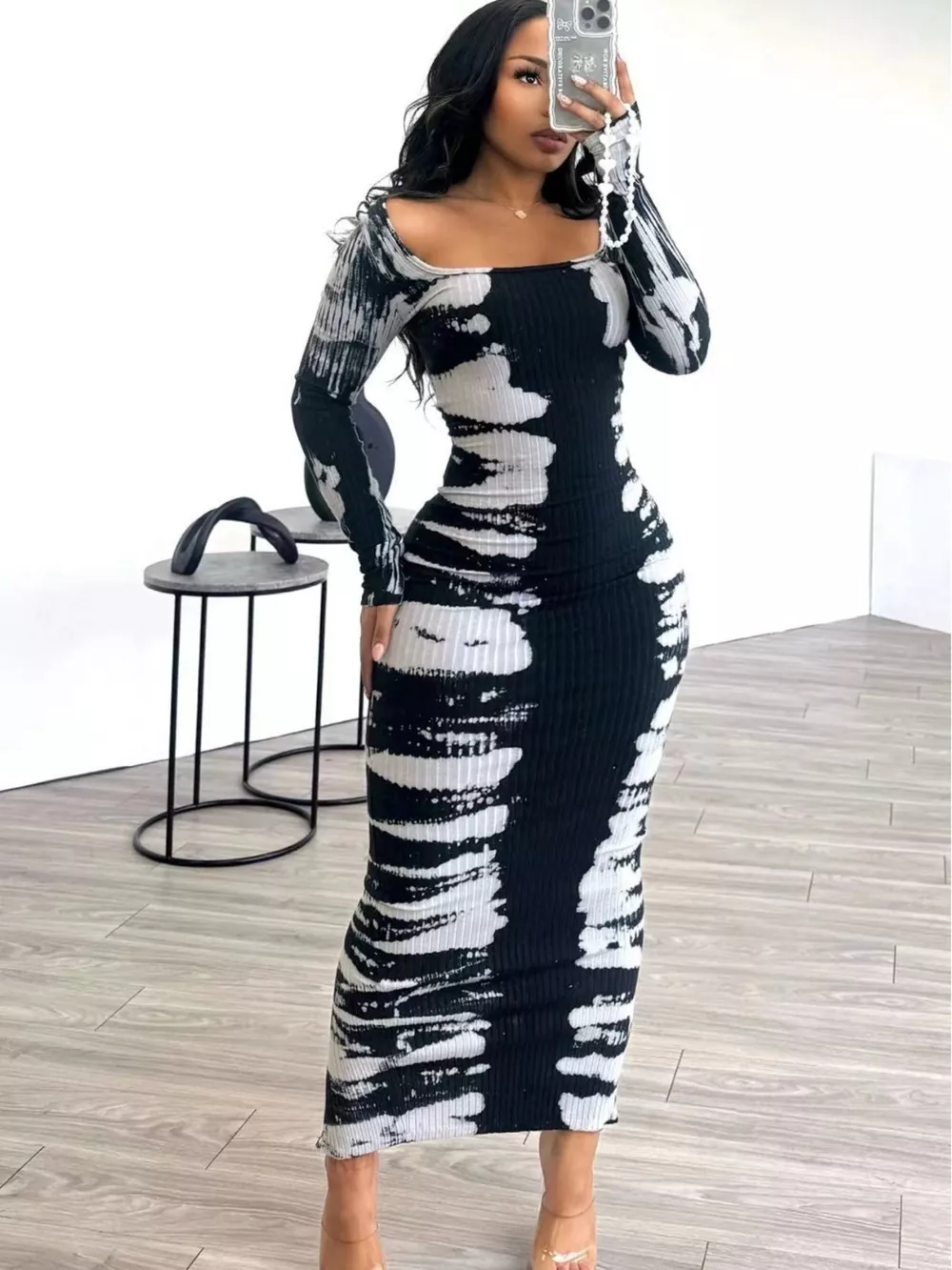 Tie-Dye Long Sleeve Maxi Dress, image 2