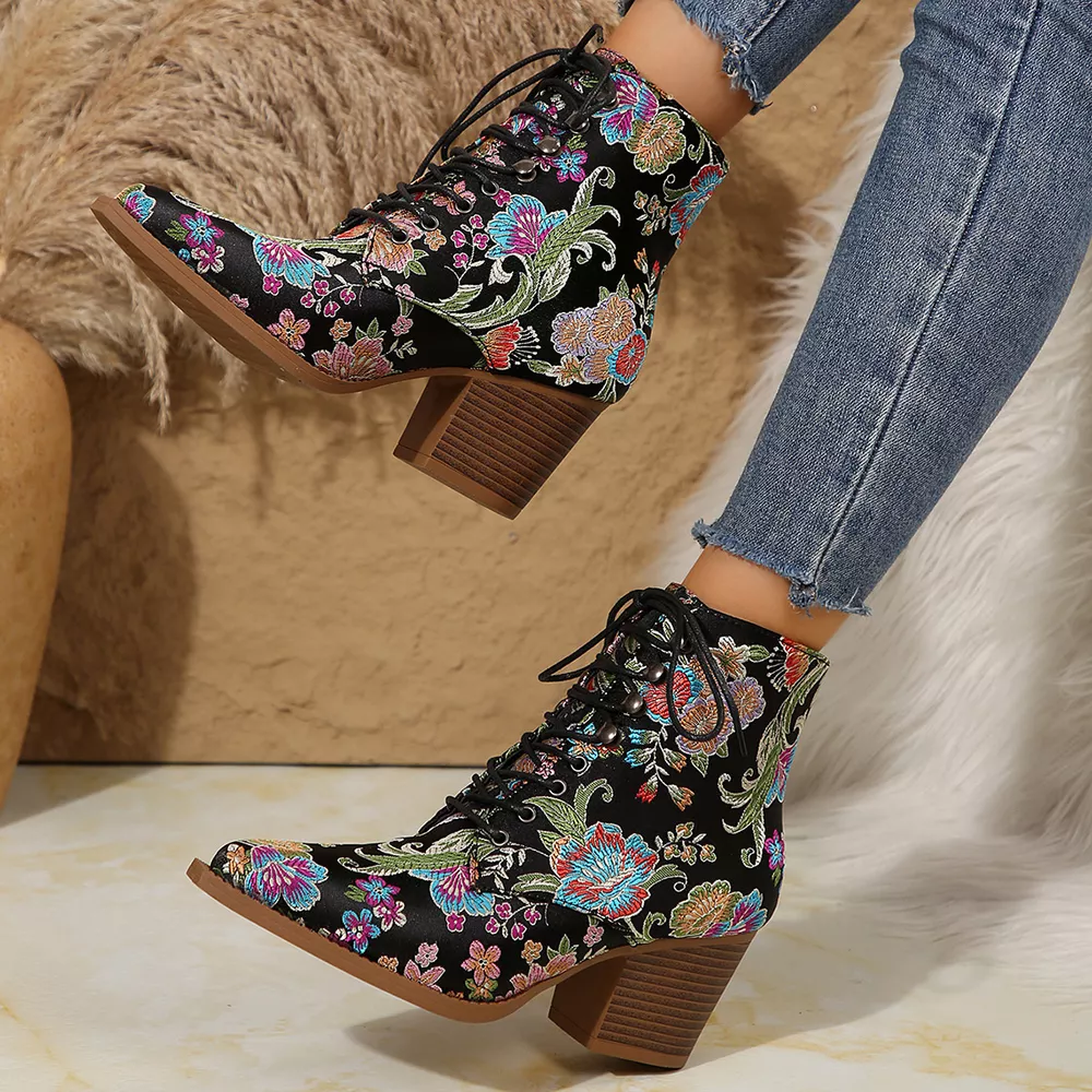 Point Toe Block Heels Boots, image 10