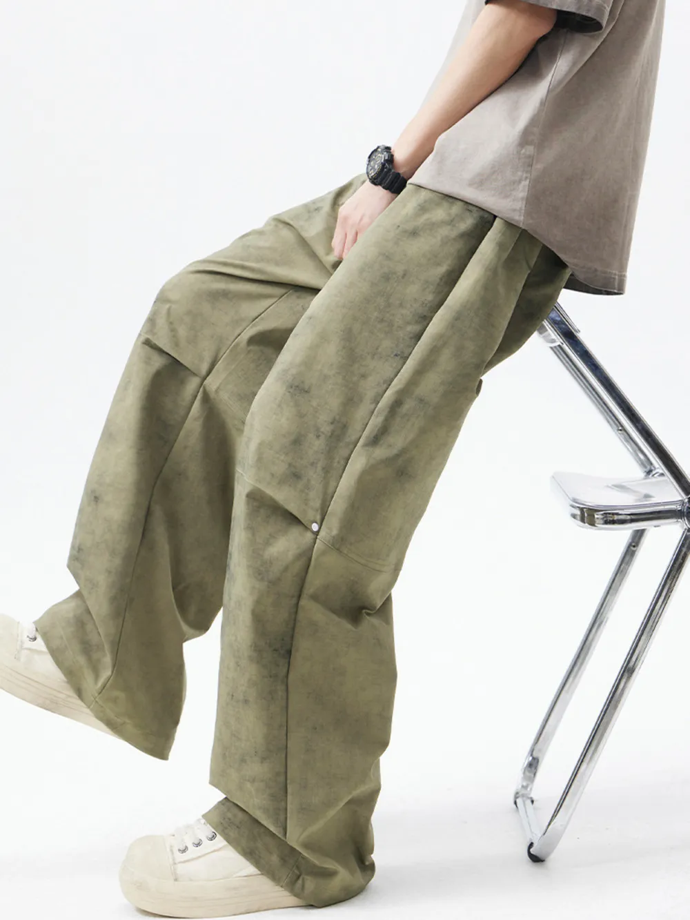 Men's Drawstring Wide Leg Pants, image 5