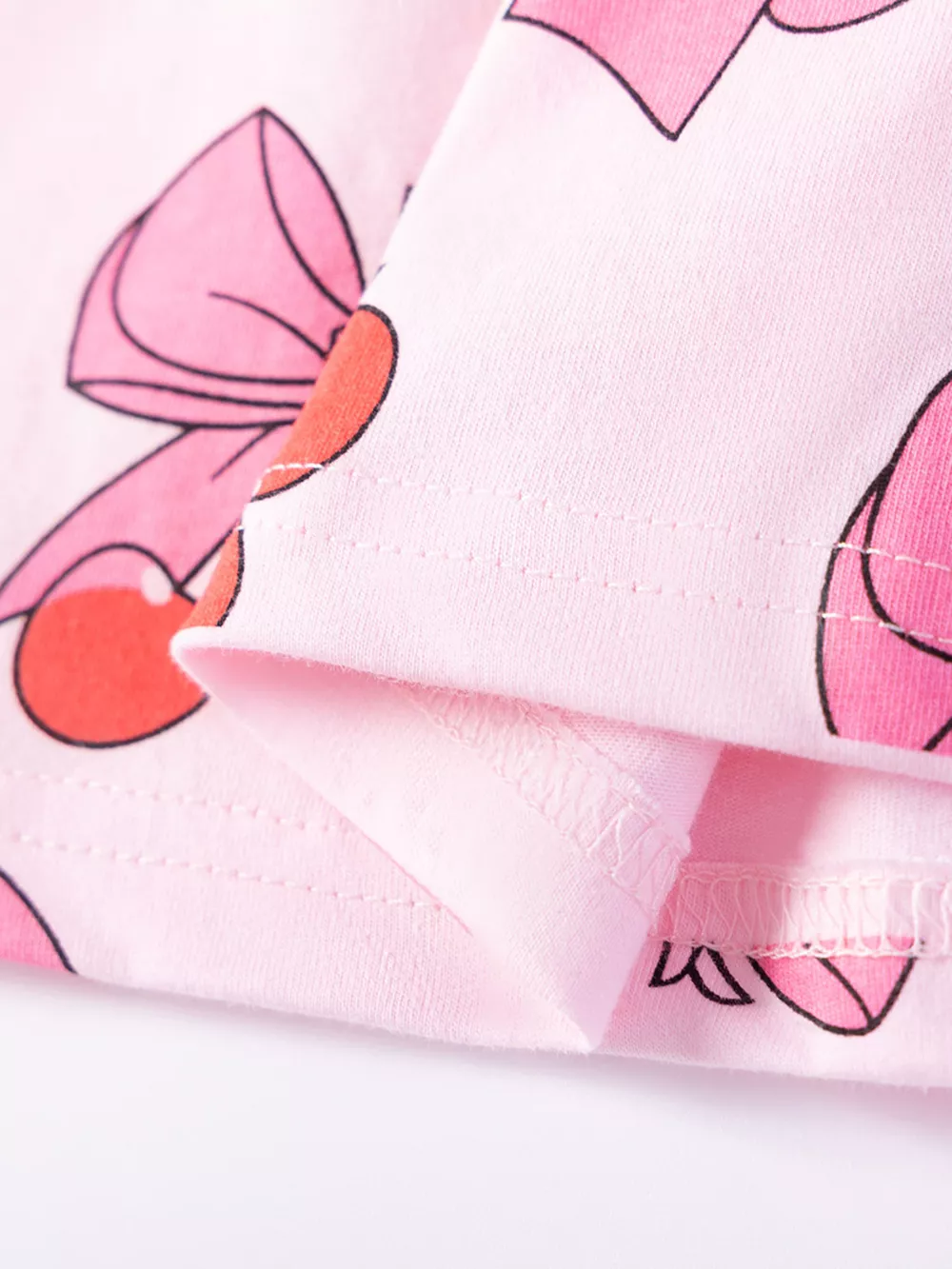 Children's Cherry Bowknot Print Ruffle Hem Dress, image 4