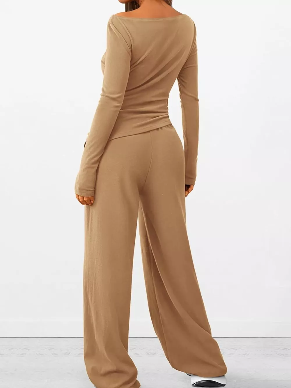 Long Sleeve Top and Wide Leg Pants Set, image 10