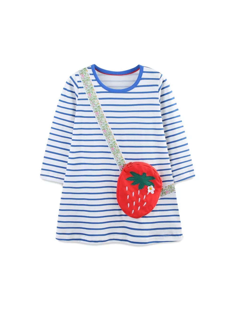 Children's Strawberry Striped Long Sleeve Dress, image 2