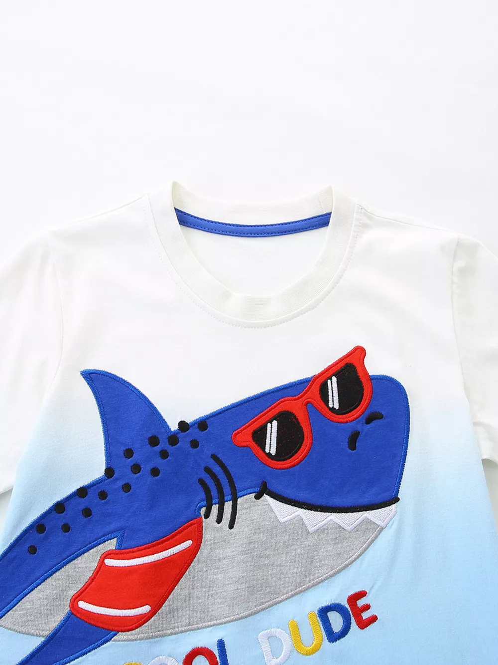 Children's Shark Embroidered Tee and Shorts Set, image 3