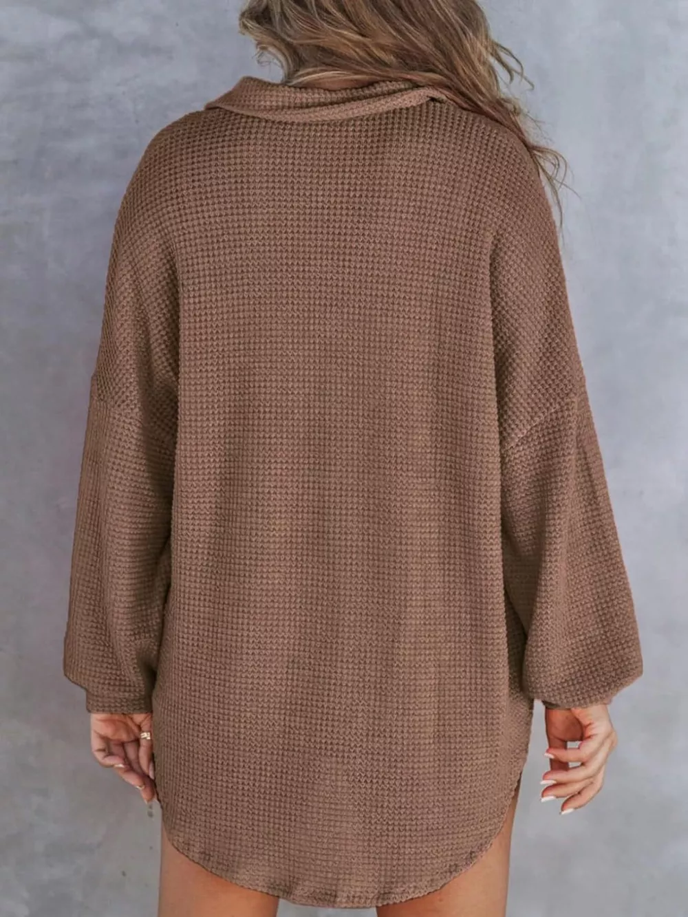 Waffle Knit Button Detail T-Shirt with Pocket, image 15