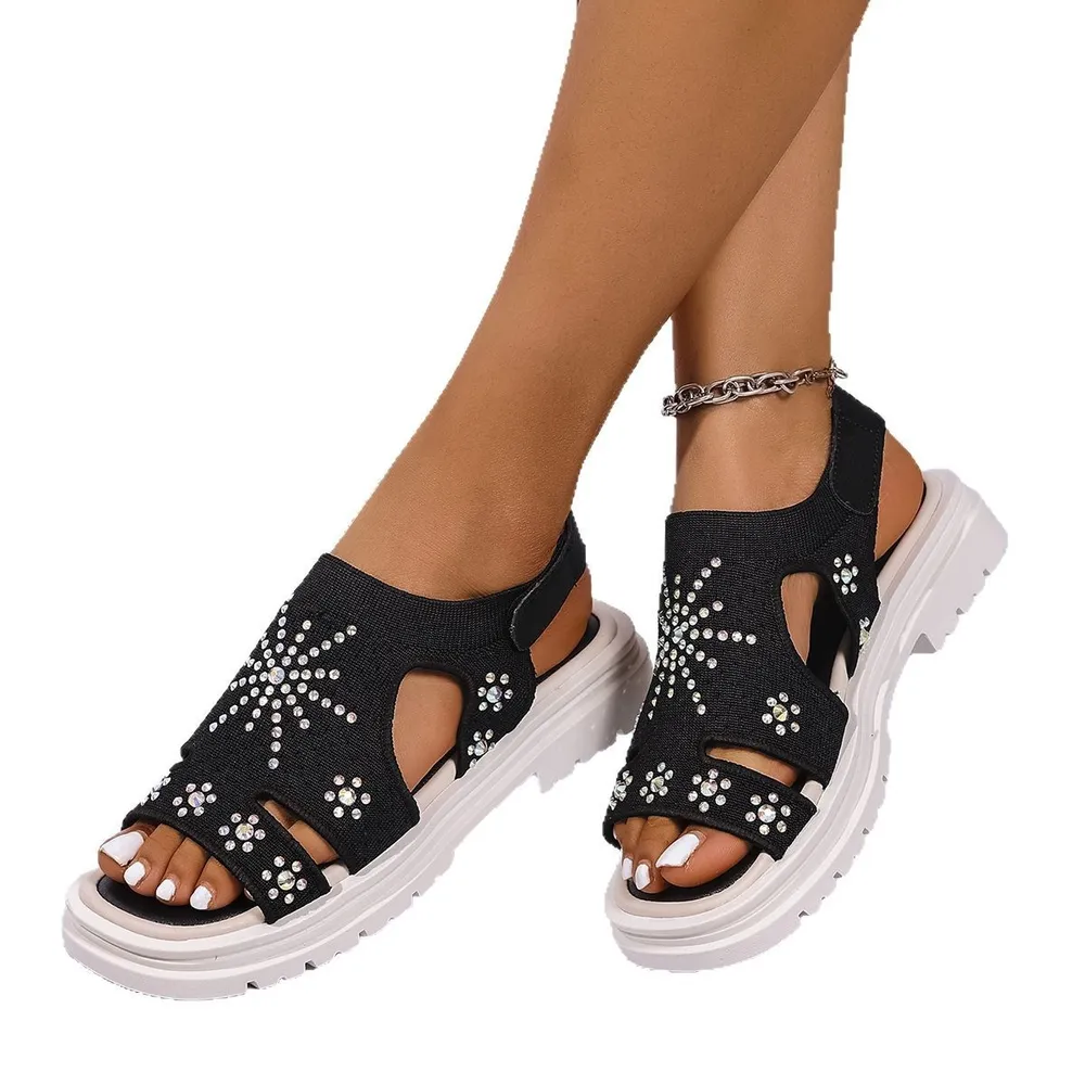 Rhinestone Open Toe Sandals, image 5