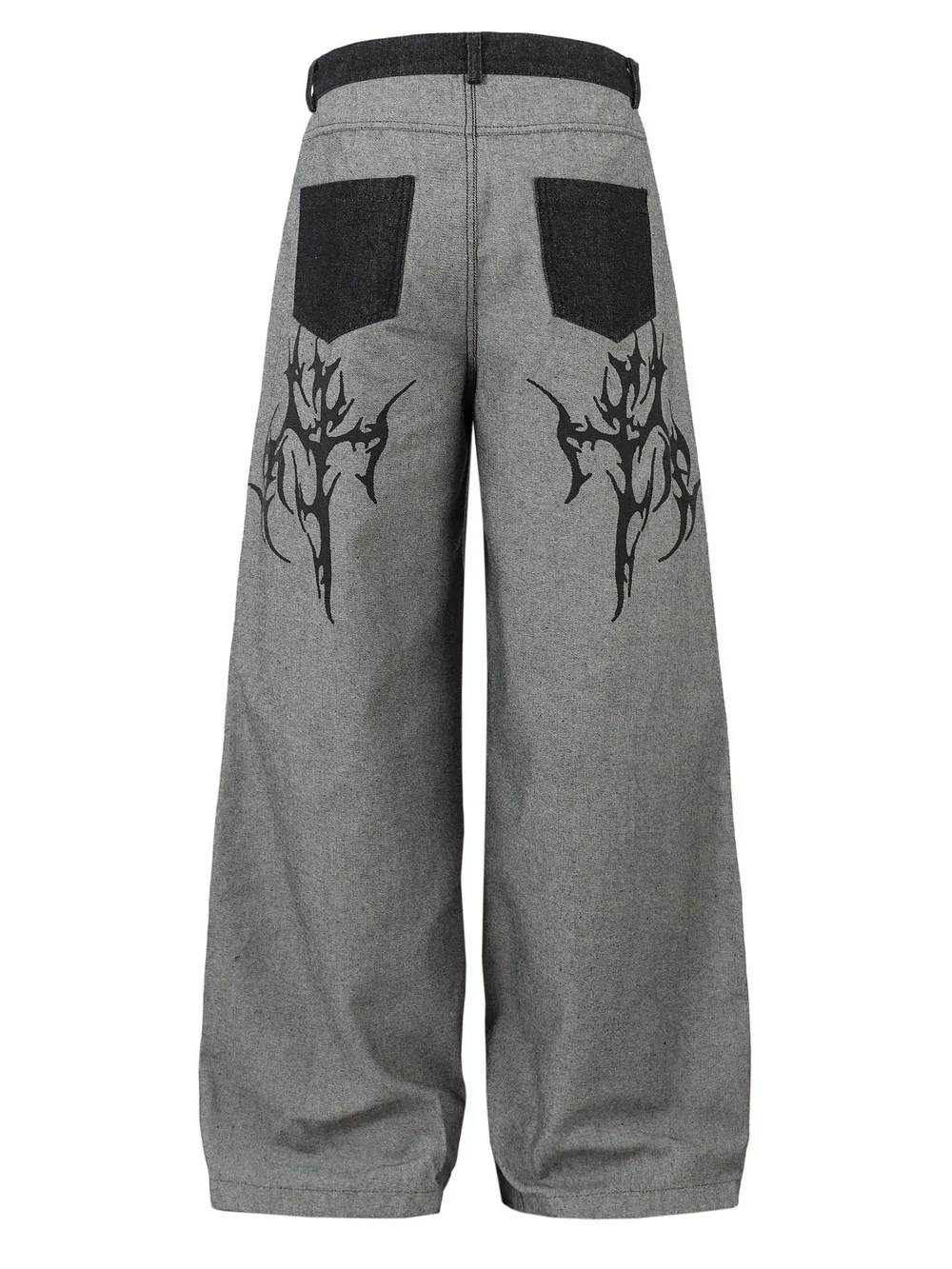 Men's Lightning Pattern Wide Leg Jeans, image 3