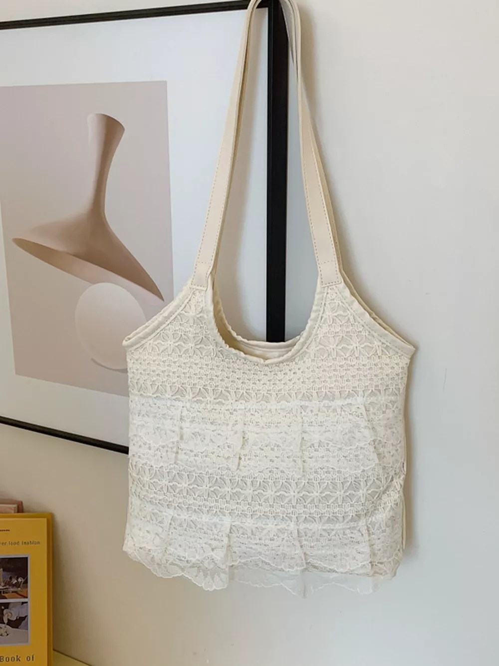 Lace Bowknot Woven Handbag, image 5