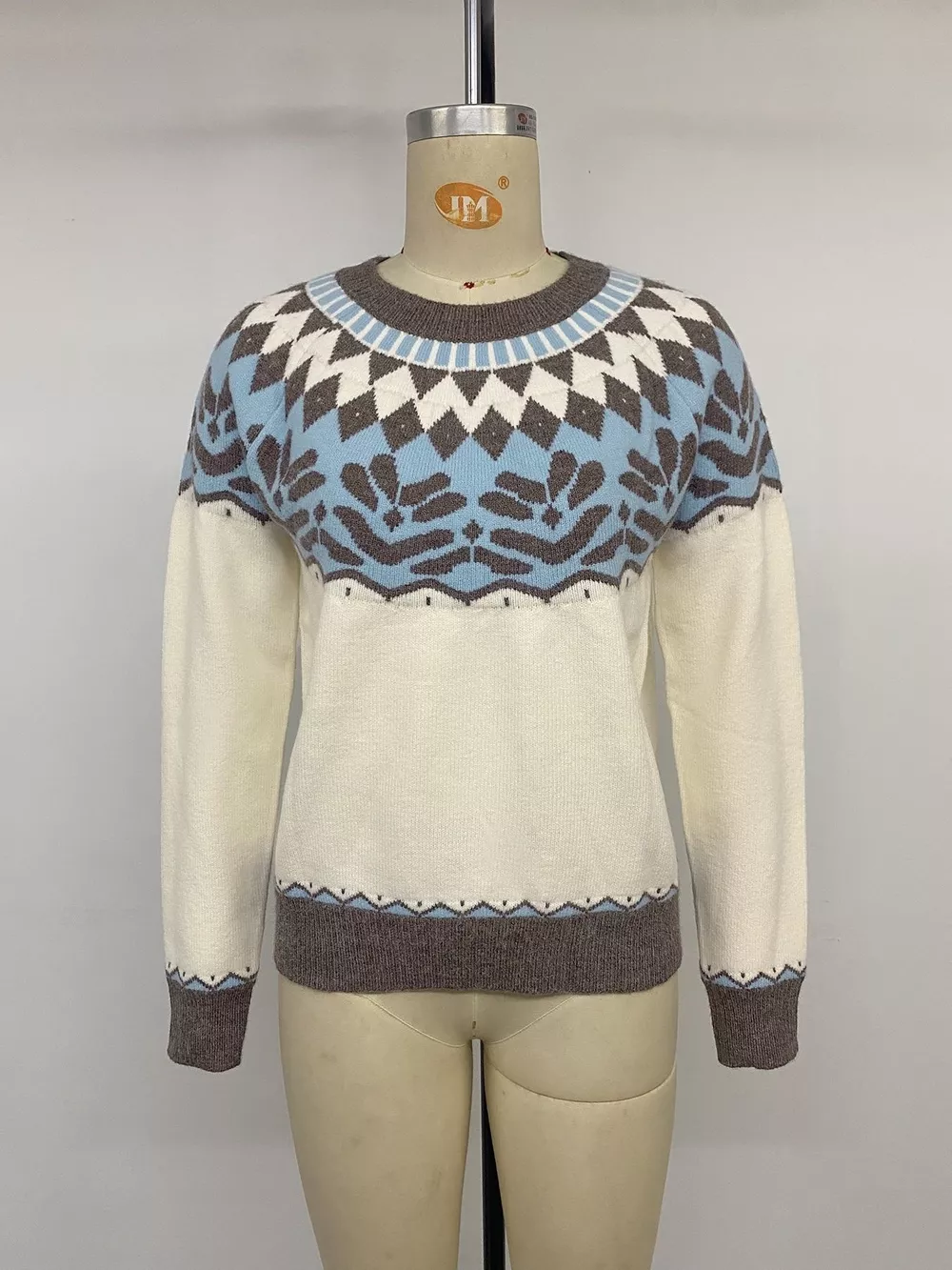 Fair Isle Pattern Round Neck Sweater, image 10