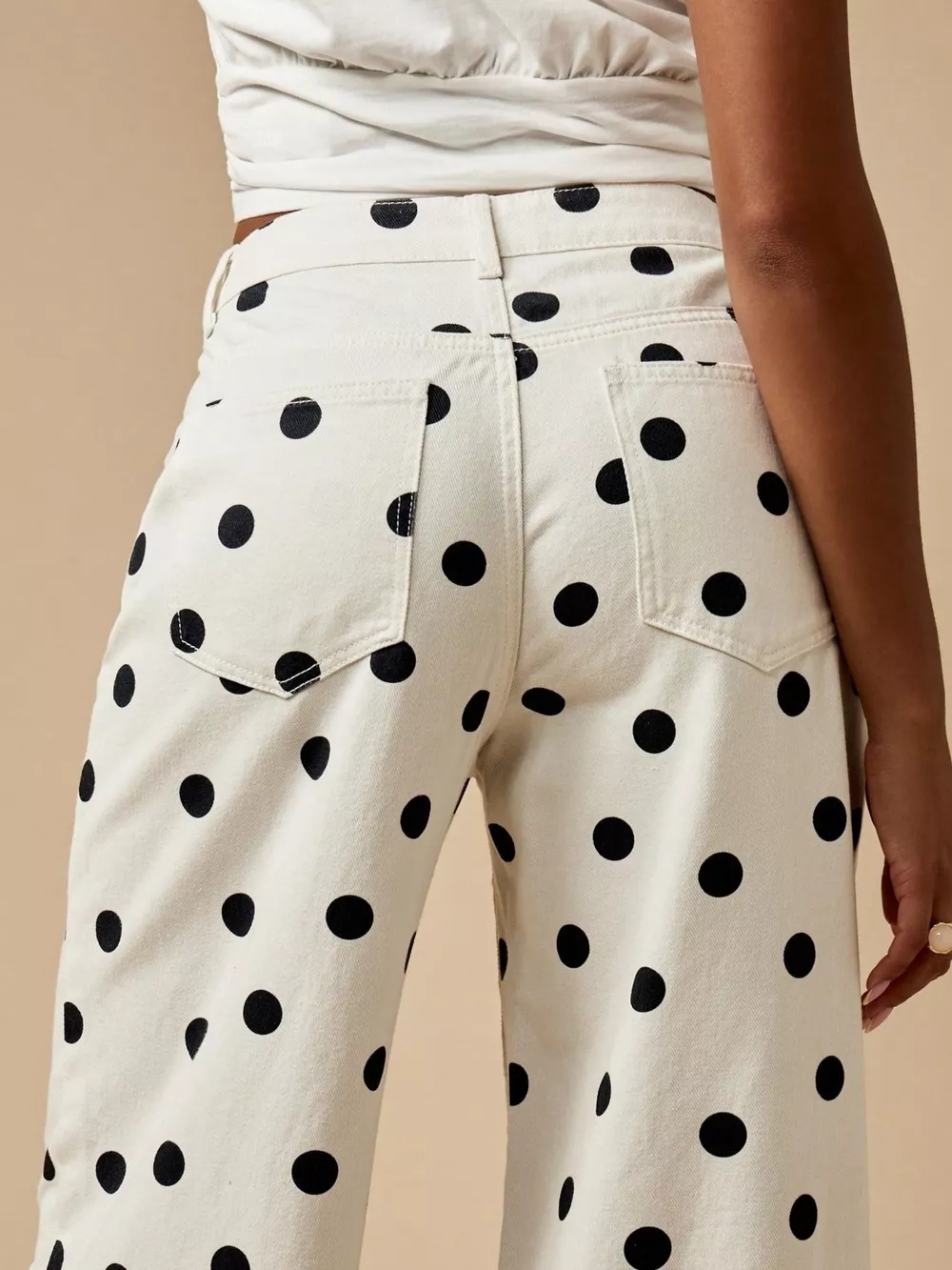 Polka Dot Wide-Leg Jeans, image 4