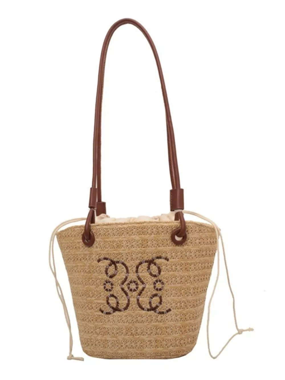 Straw Bucket Shoulder Bag, image 8