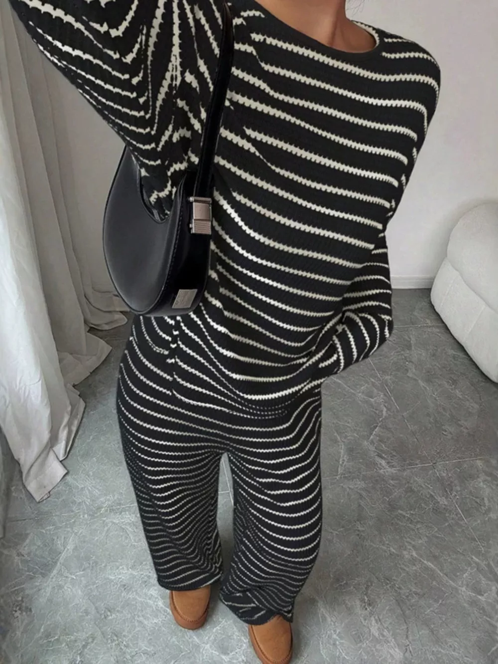 Striped Relaxed Fit Top and Pants Set, image 6