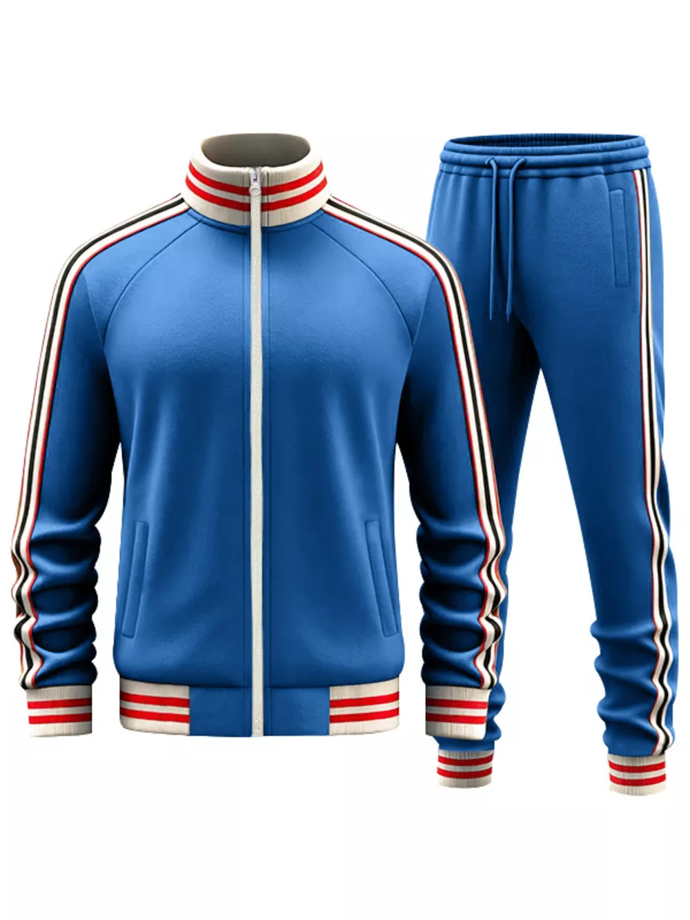 Men's Full Size Striped Zip Up Outerwear and Pants Plus Size, image 14