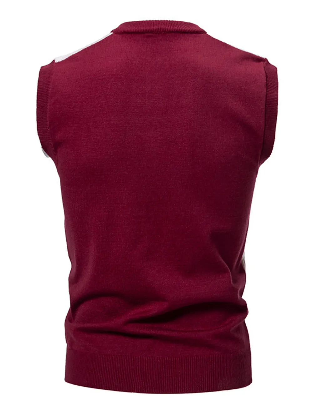 Men's Plus Size Diamond Pattern V-Neck Sweater Vest, image 5