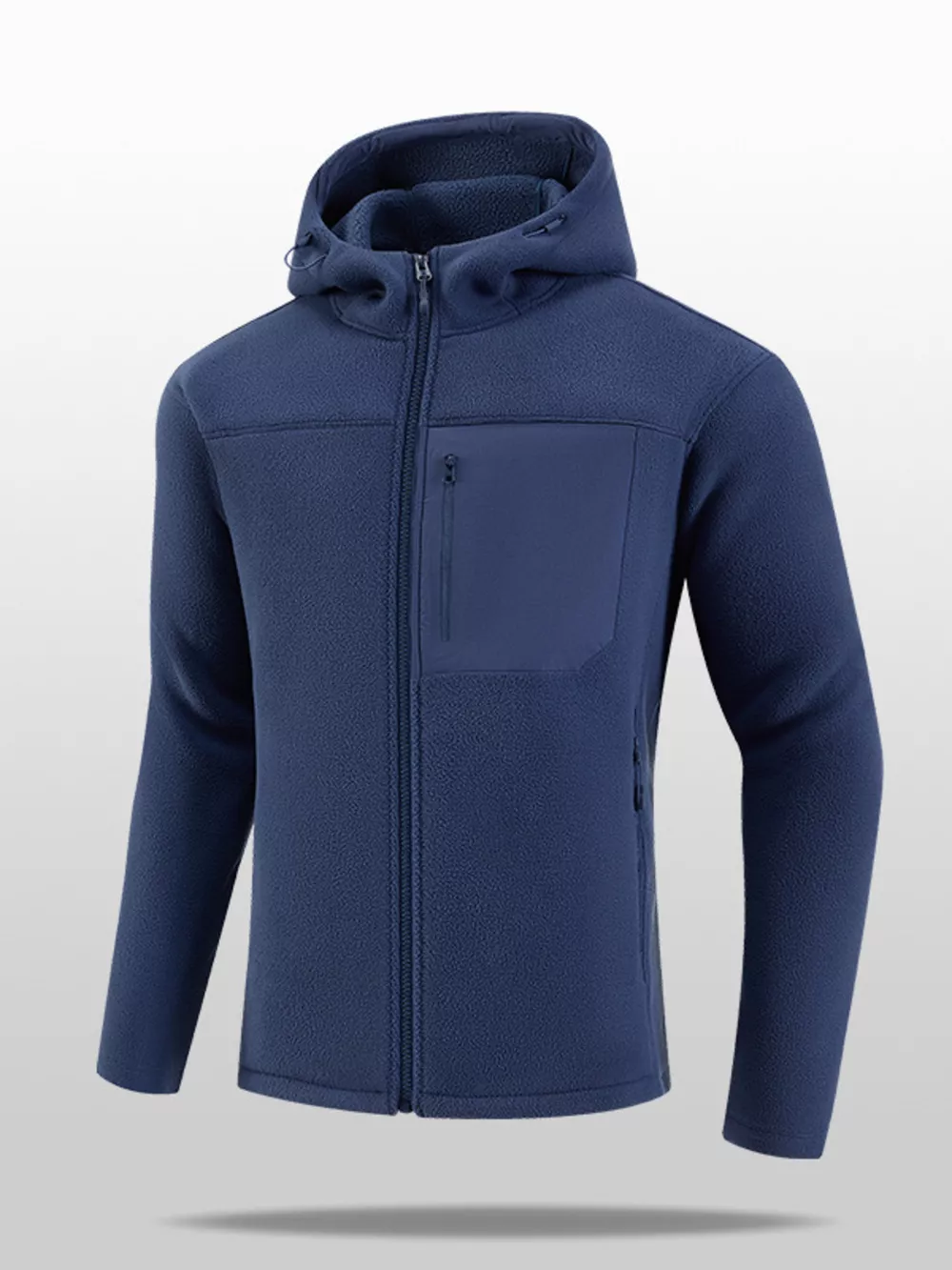 Men's Plus Size Hooded Fleece Full- Jacket, image 3