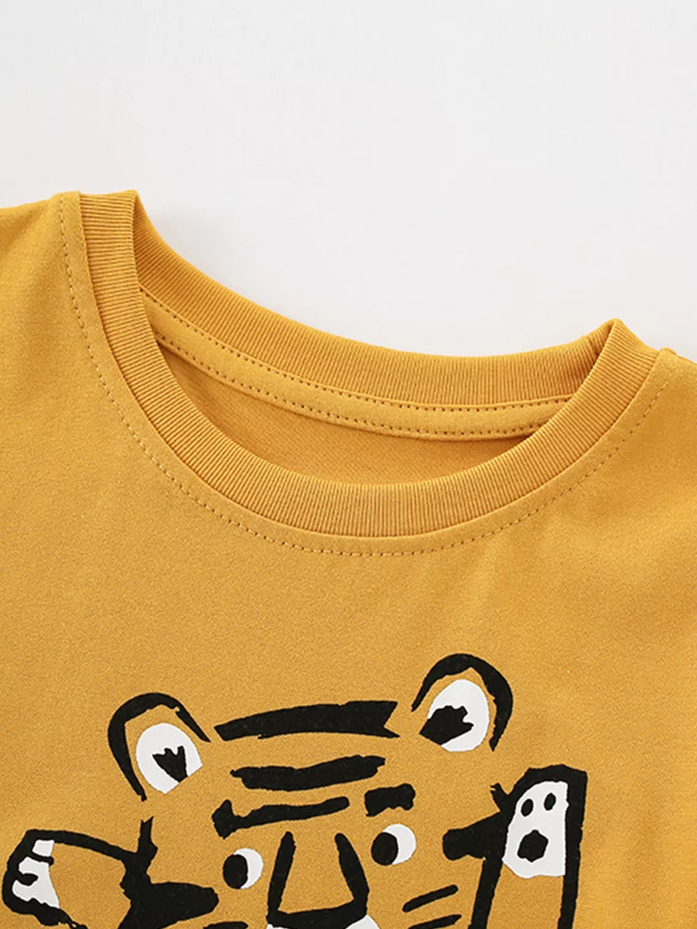 Children's Tiger Graphic Round Neck T-Shirt, image 3