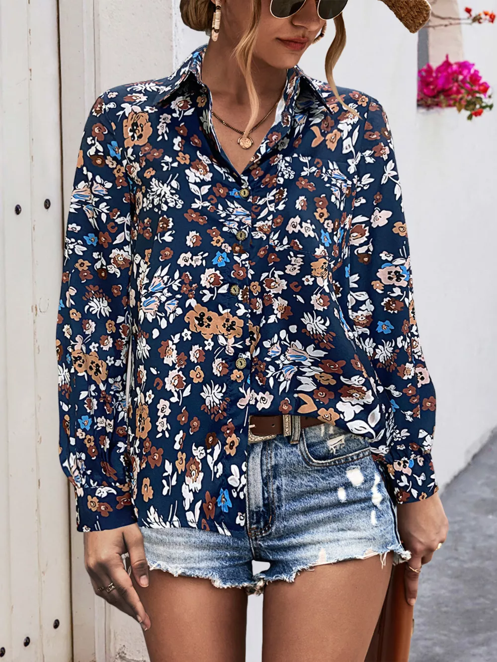 Printed Button-Down Long Sleeve Shirt, image 5