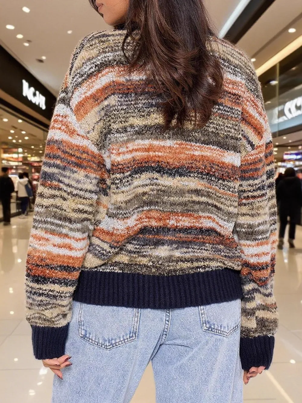 Gradient Stripe Button-Up Cardigan, image 7