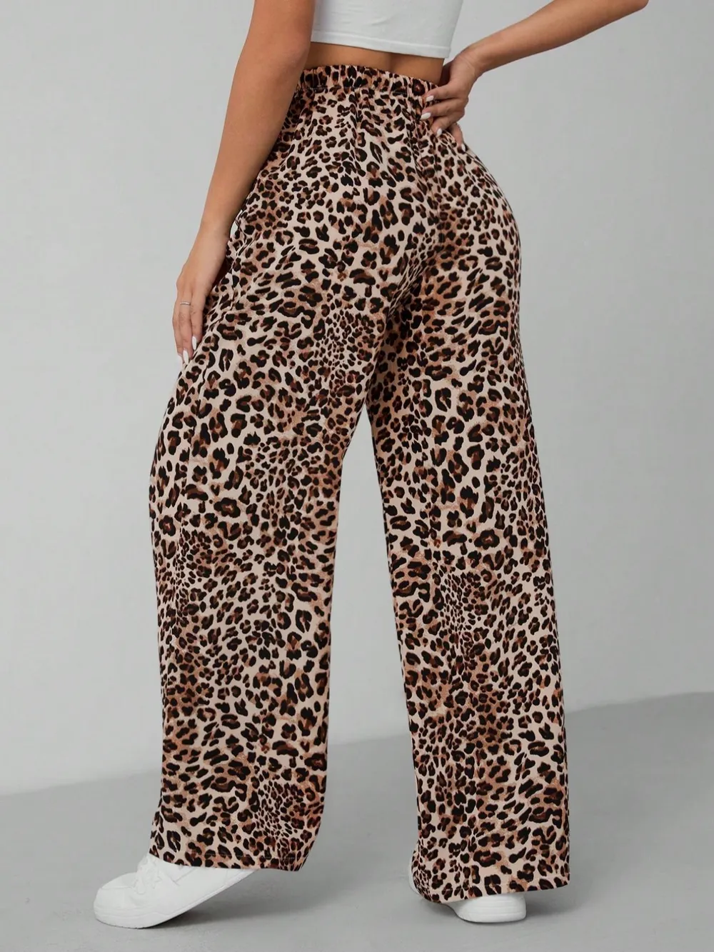 Leopard Print Wide Leg Pants, image 4