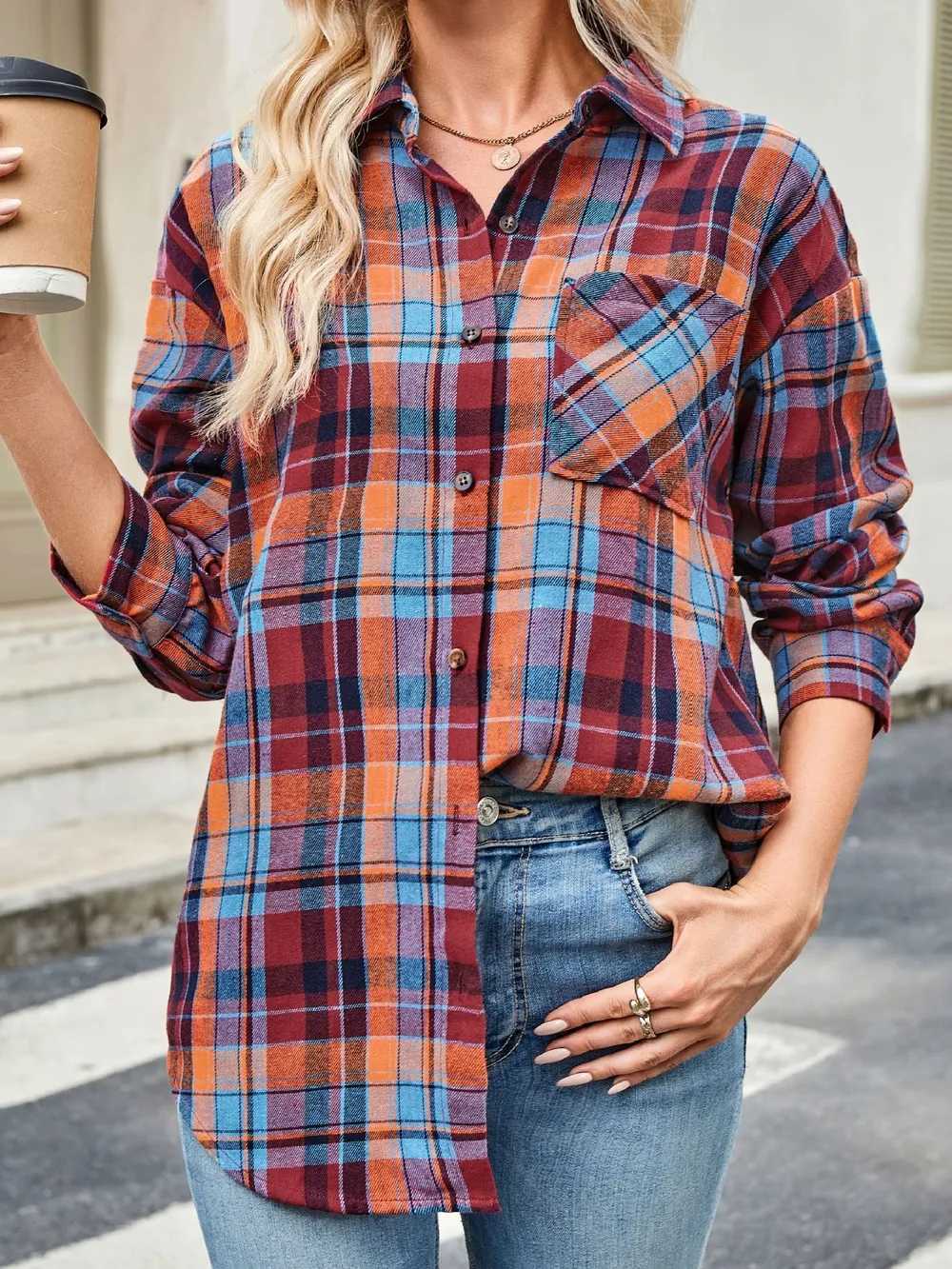 Plaid Button Up Long Sleeve Shirt, image 24