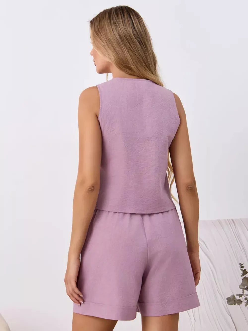 Tie-Front Sleeveless Top and Shorts Set, image 22