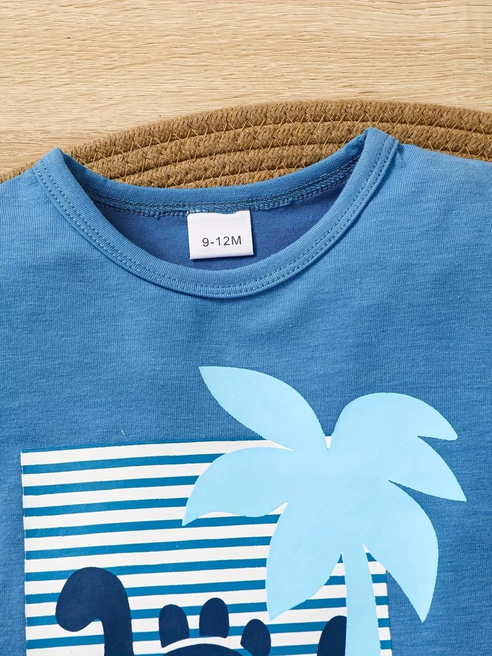 Children's Dinosaur Print Tee & Striped Shorts Set, image 4
