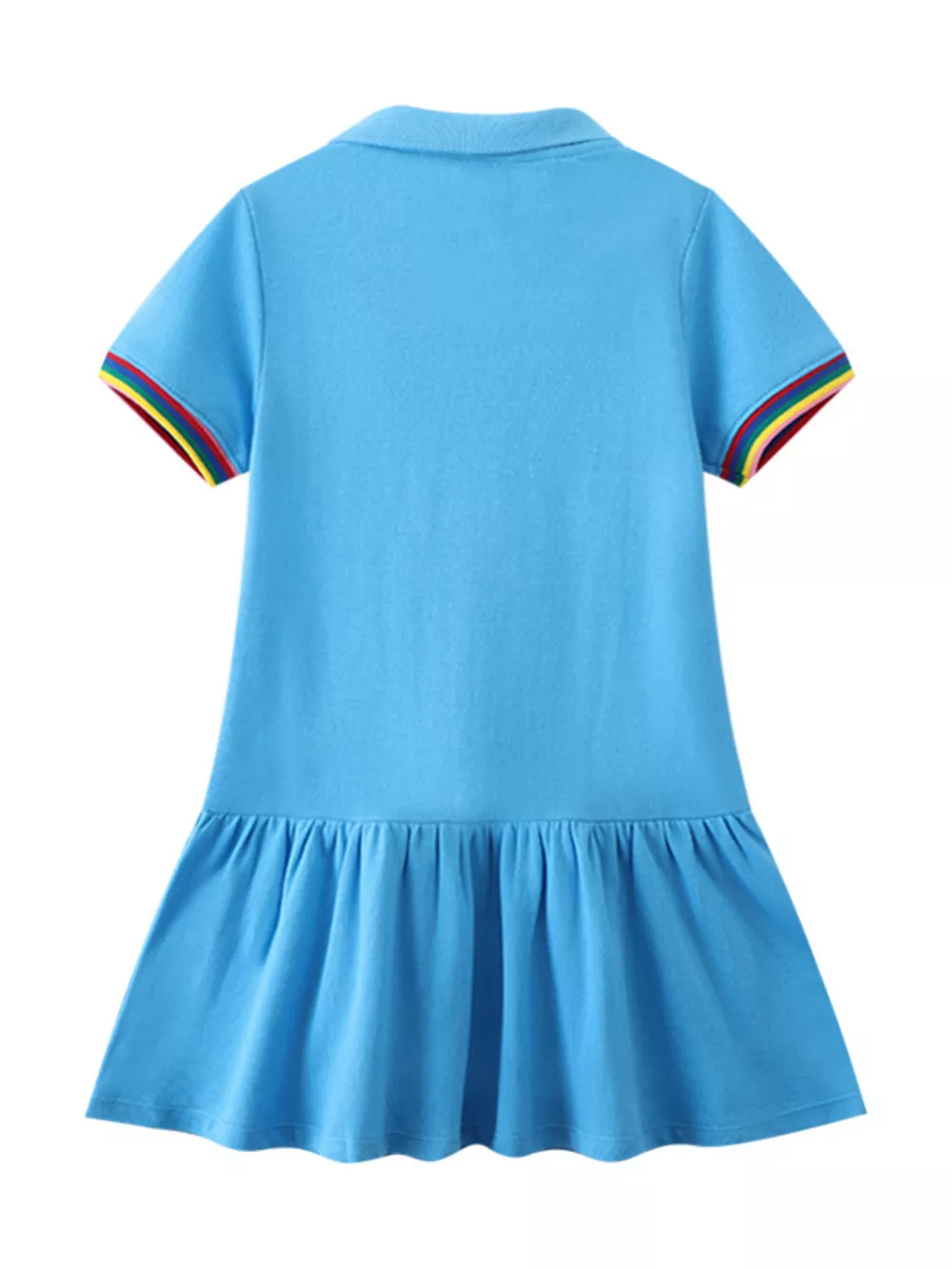 Children's Unicorn Embroidered Ruffled Polo Dress, image 3