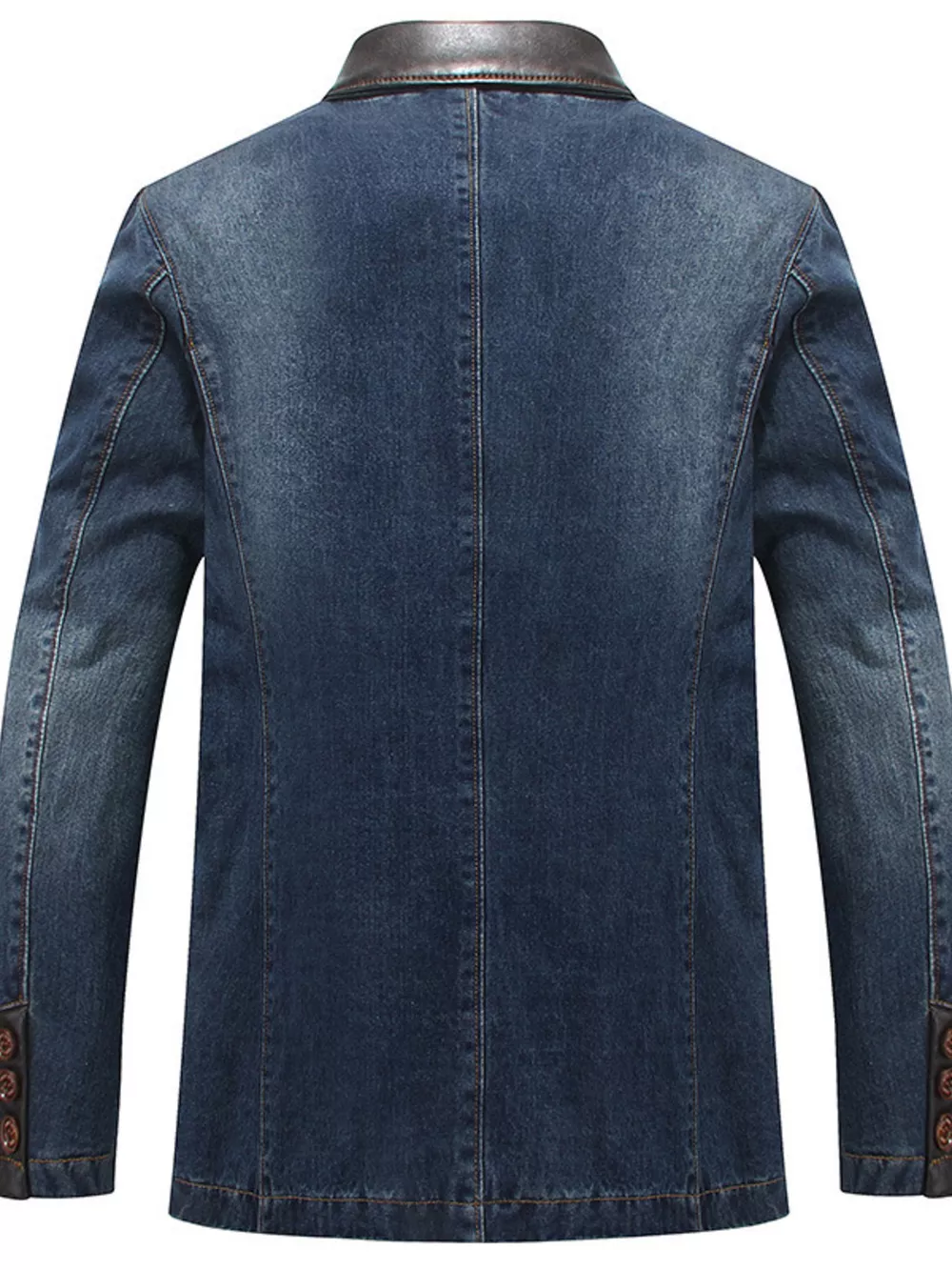 Men's Plus Size Button Up Denim Blazer, image 3