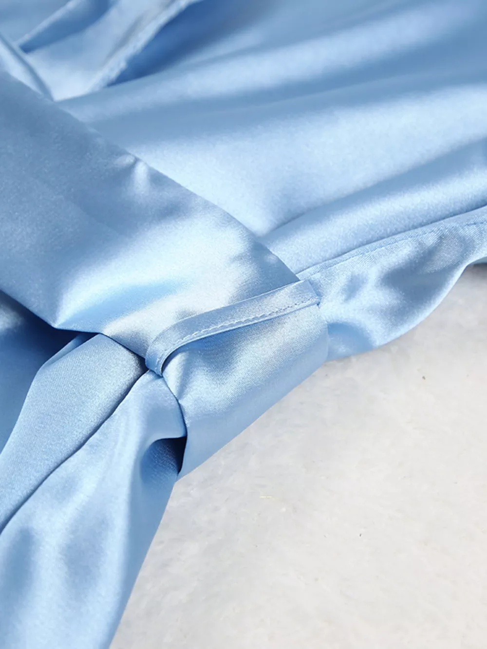 Satin Long Sleeve Shirt and Pants Set, image 9