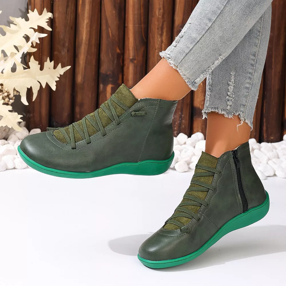 Lace-Up Faux Leather Ankle Boots, image 18