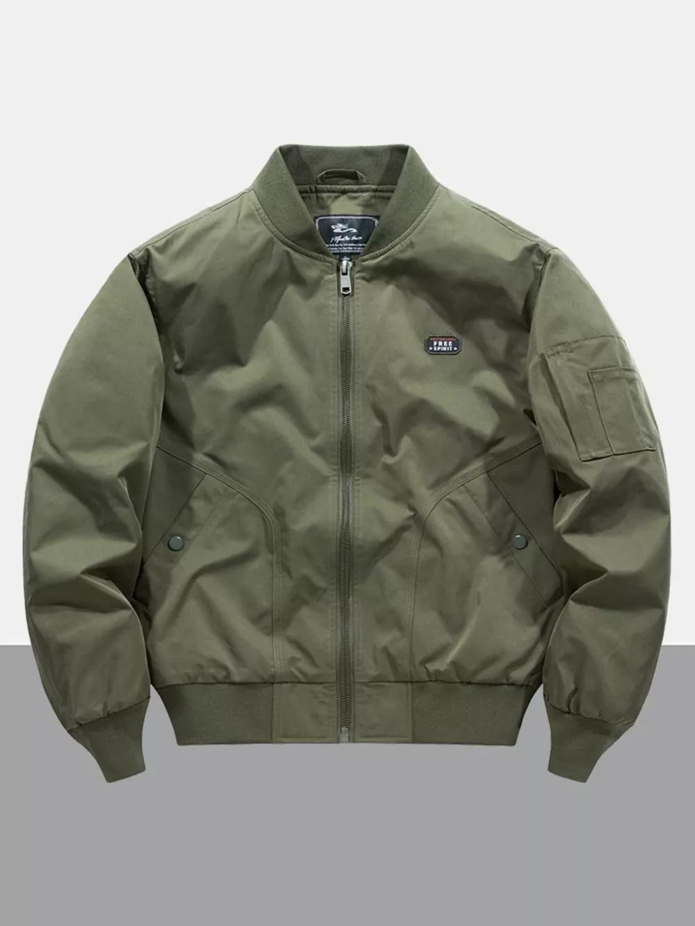 Men's Plus Size Zip Up Long Sleeve Jacket, image 2