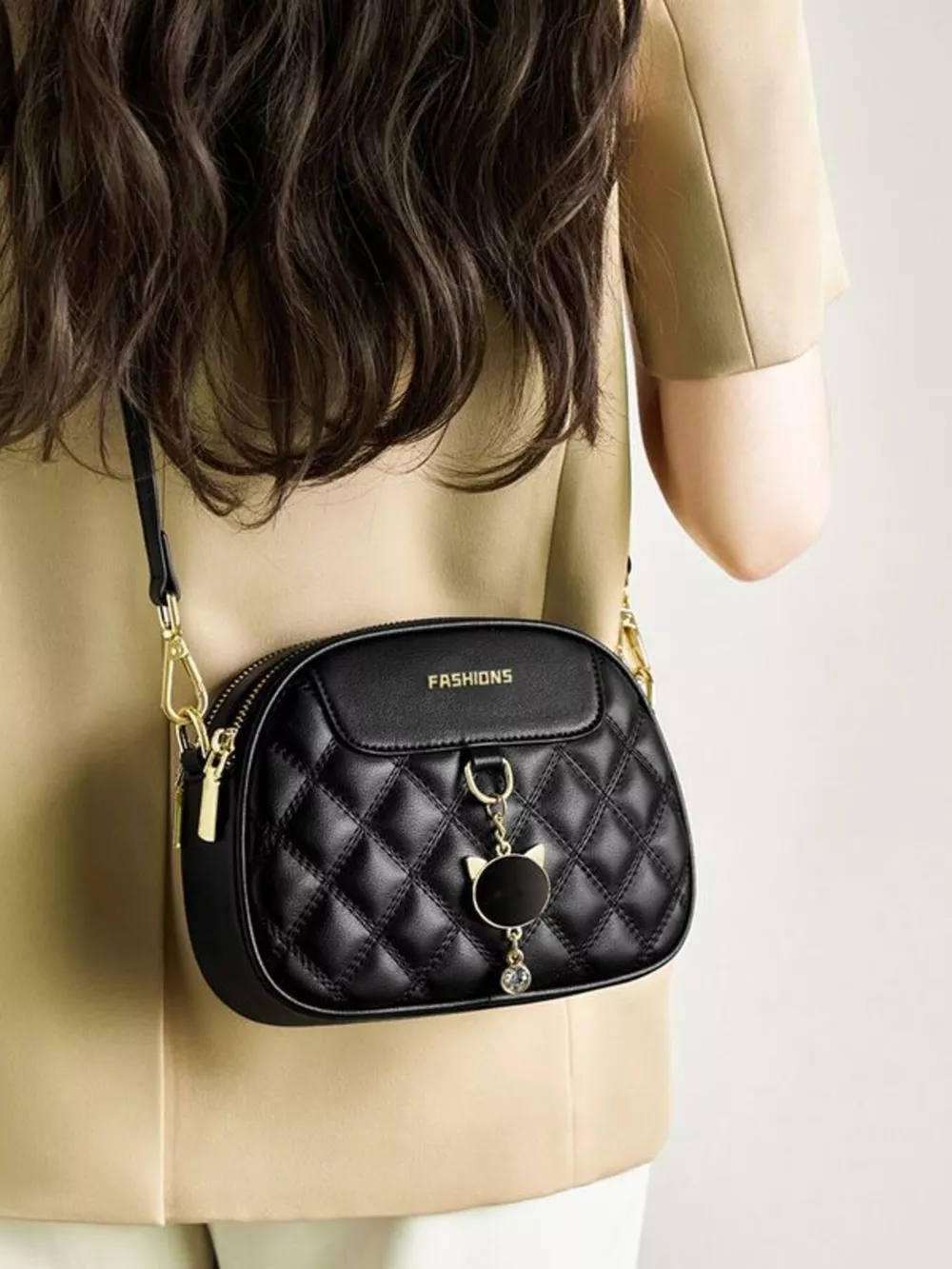 Quilted Leather Crossbody Bag, image 3