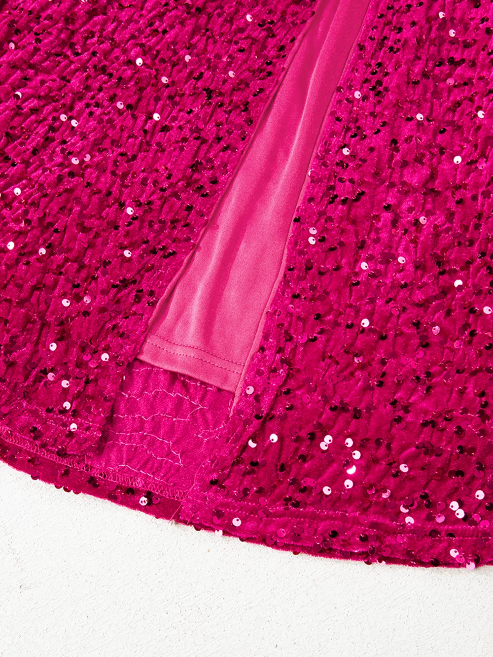 Sequin One-Shoulder Dress with High Slit, image 4