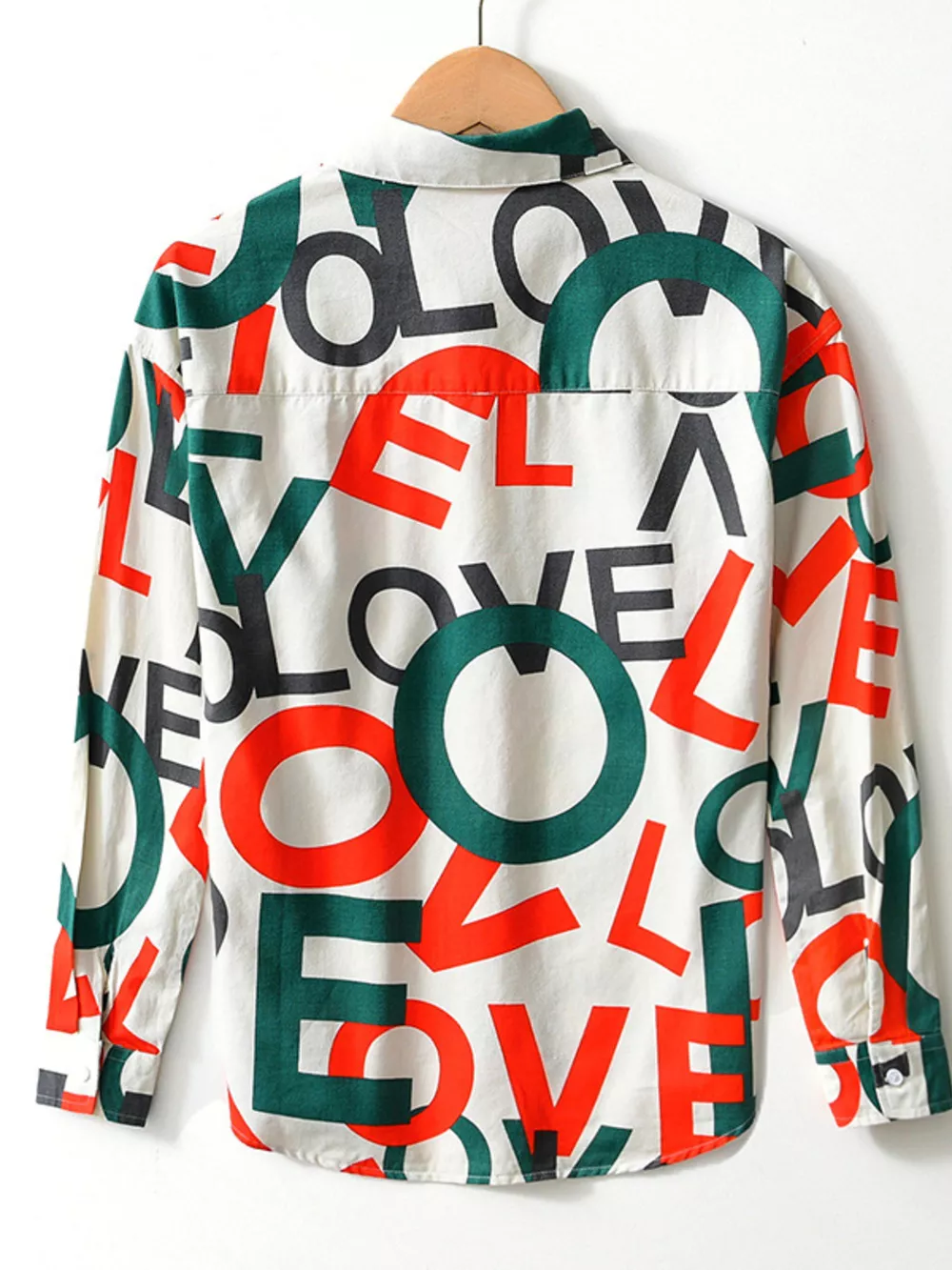Men's Plus Size Letter Print Long Sleeve Shirt, image 2